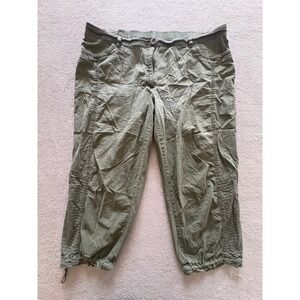 Ulla Popken Olive Green Cropped Cargo Pants Womens Plus Size 20 Utility